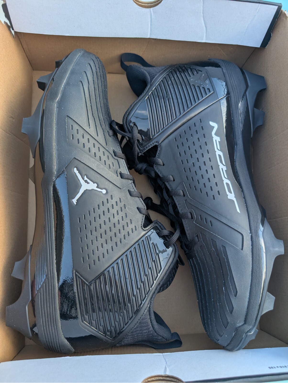New Nike Air Jordan Force Savage 3 S P Mens Sz 17 Cleats Black White Fj4971 001